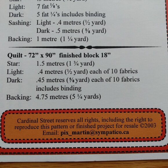 Quilt Sewing Pattern Wall 72"x90" and 27"x39" Log Cabin SawTooth Star - Picture 6 of 7